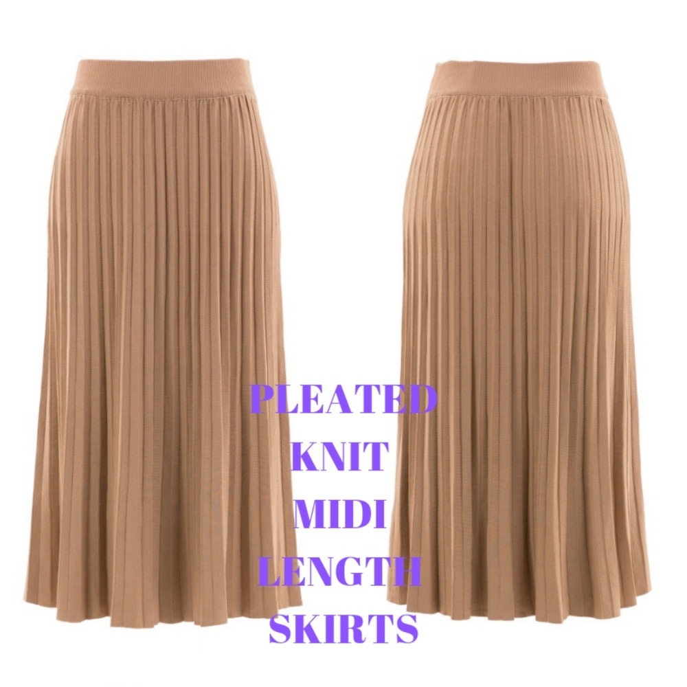 PLEATED KNIT MIDI LENGTH SKIRTS